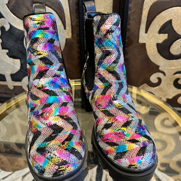Betsey Johson Rowann black multi boots - Picture 4 of 9